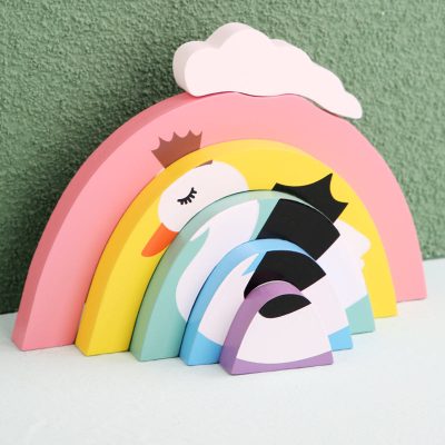 Colorful children’s wooden building blocks toy (4)
