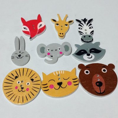 Colorful decorative natural wooden animals (5)