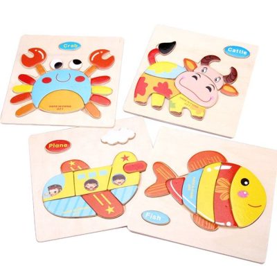 Creative cognitive exercise colored wooden puzzle (4)