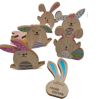 Cute rabbit colorful wooden animal (6)