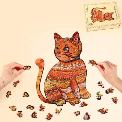 Dealer hot selling cat wooden puzzle (5)