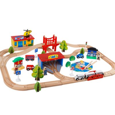 Factory wholesale wooden train track toys (2)