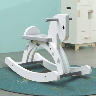 Gray premium wooden rocking horse (4)
