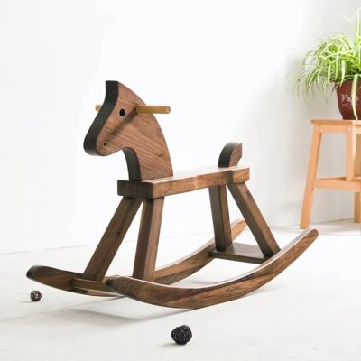 Hot selling log wooden rocking horse (3)