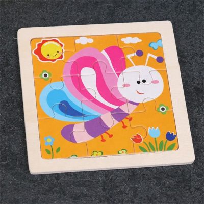 Jiugongge simple color wooden puzzle (4)