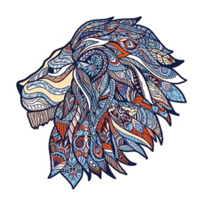 Lion head art wooden puzzle (1)