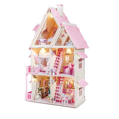 Miniature art wooden doll house (3)