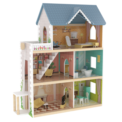 Multi-storey luxury wooden doll house (3)