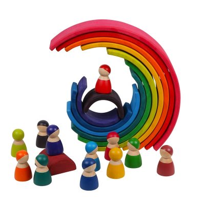 Multilayer wooden rainbow building blocks (4)
