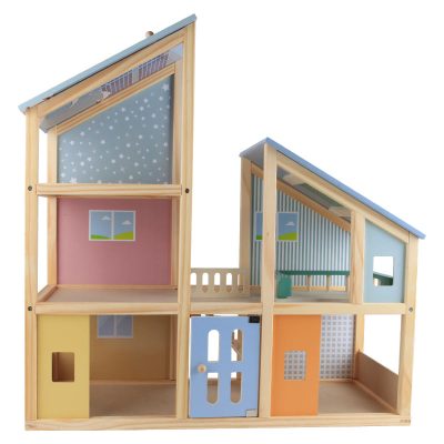 Natural furniture wooden doll house (3)