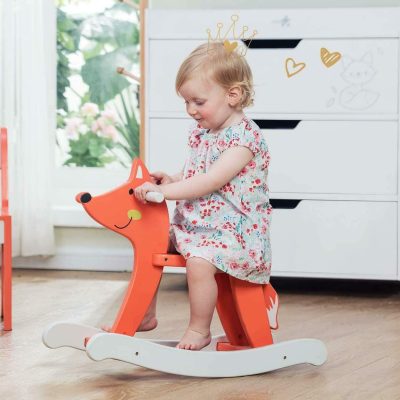 Orange fox wooden rocking horse (3)