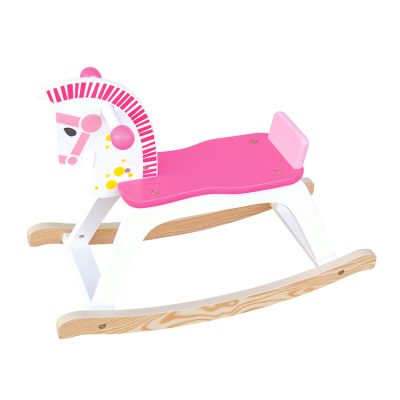 Pink cute wooden rocking horse (6)