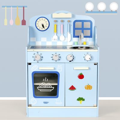 Pink wooden kitchen kids playset (3)