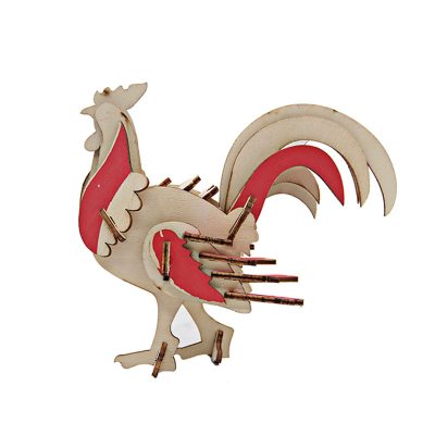 Red rooster shape wooden animal (4)