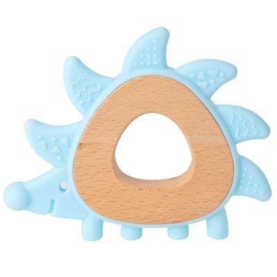 Stegosaurus blue silicone wooden teething gel (4)