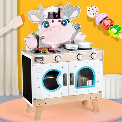 Wooden cow-shaped kitchen children’s playset (6)