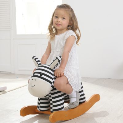 Zebra stylish wooden rocking horse (2)